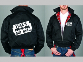 Punks not Dead  Bunda Harrington s hrejivou podšívkou farby RED TARTAN, obojstranné logo (s kapucou iba v čiernej farbe je za 42,90euro) 